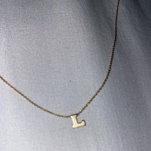 14K Solid Gold Initial Necklace